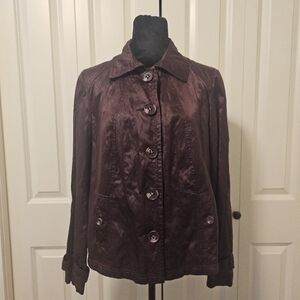 Tribal Coat Jacket  Purple Button Up Sz 10